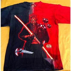 EPISODE I Two-Sided Darth Maul T-Shirt Vintage 90s AOP Men Size XL